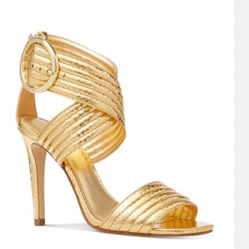 Michael Kors Remi sandal metallic gold heels